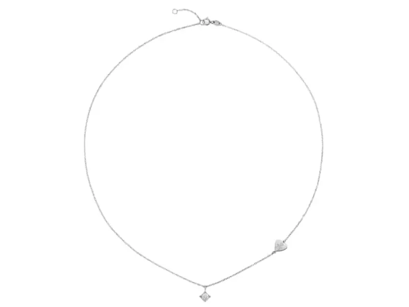 18KT WHITE GOLD NECKLACE WITH DIAMOND AND ENGRAVED BOY SILHOUETTE PER SEMPRE LE BEBE' LBB262